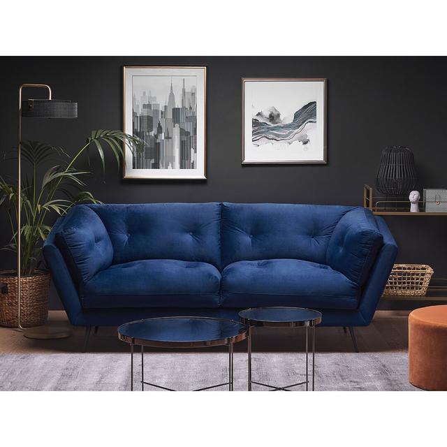 Bertram 3 Seater Sofa Canora Grey Upholstery Colour: Blue on Productcaster.