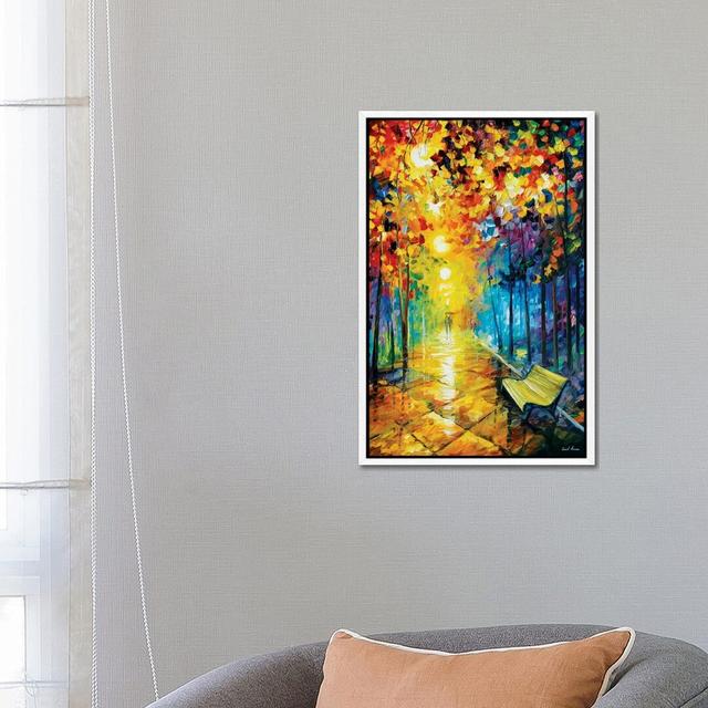 Misty Park I by Leonid Afremov - Painting on Canvas 17 Stories Size: 66.04cm H x 45.72cm W x 3.81cm D, Format: White Framed Canvas on Productcaster.