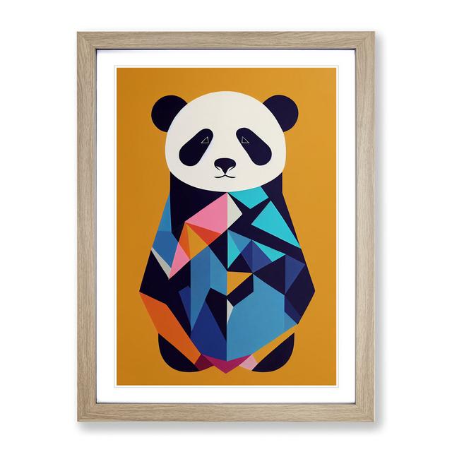 Panda Bear Abstract - Picture Frame Graphic Art Isabelle & Max Frame Colour: Oak Framed, Size: 46cm H x 34cm W x 2cm D on Productcaster.