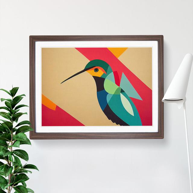 Hummingbird Abstract - Picture Frame Graphic Art ClassicLiving Frame Colour: Walnut, Size: 25cm H x 34cm W x 2cm D on Productcaster.