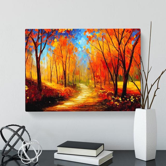 XXX-H1022-WF-8484X Sublime Autumn Forest Vol.3 Abstract - Wrapped Canvas Painting Alpen Home Size: 35cm H x 50cm W x 3cm D on Productcaster.