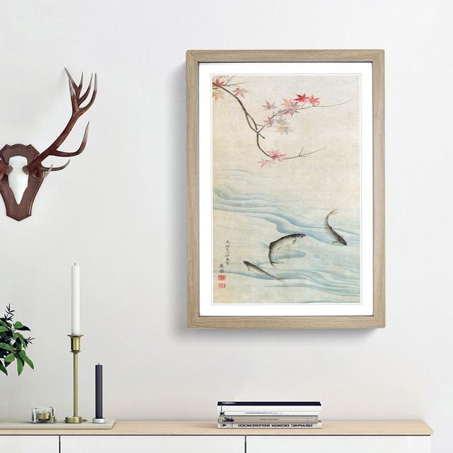 Fish in the Autumn by Maruyama Okyo - Picture Frame Art Print East Urban Home Frame Option: Oak Framed, Size: 65cm H x 48cm W x 2cm D on Productcaster.