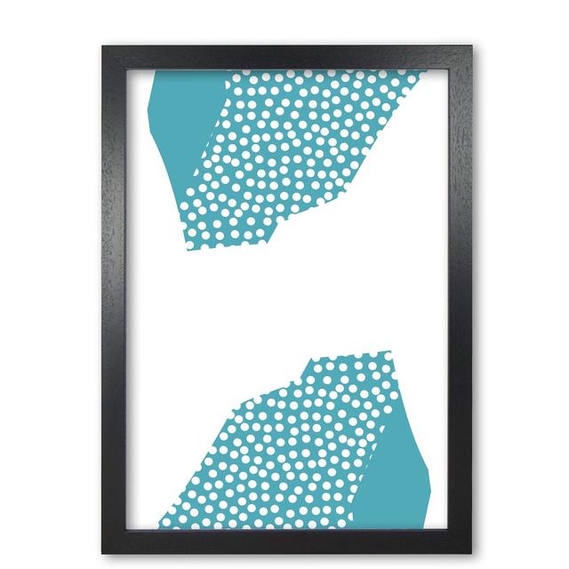 Teal Abstract Mountain Polka - Print East Urban Home Size: 30 cm H x 21 cm W x 5 cm D, Format: Black Grain Frame on Productcaster.