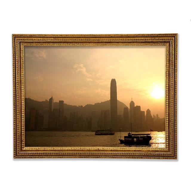 Hong Kong Misty Morning Sunrise Framed Print Ebern Designs Size: 42cm H x 59.7cm W x 3cm D on Productcaster.