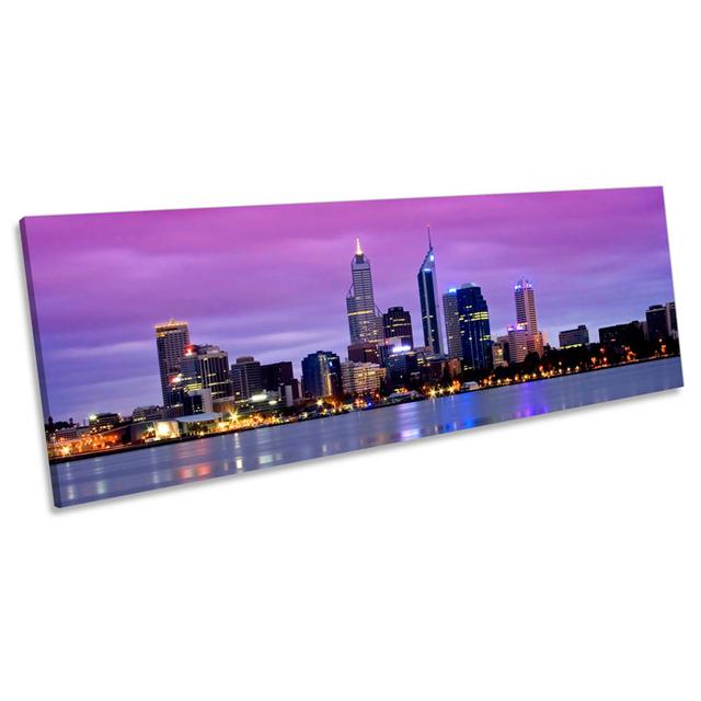 Perth City Skyline Australia - Wrapped Canvas Panoramic Print 17 Stories Size: 30.48cm H x 91.44cm W x 2cm D on Productcaster.