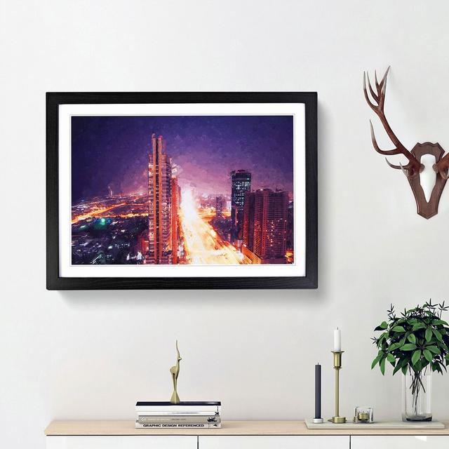 Lights of Dubai in Abstract - Picture Frame Graphic Art Print East Urban Home Frame Option: Black Framed, Size: 62cm H x 87cm W x 2cm D on Productcaster.