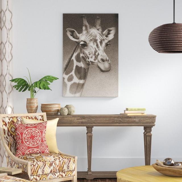 Leinwandbild Jean the Giraffe von Robert L. Caldwell, Jr. Marlow Home Co. Größe: 122cm H x 81cm B, Format: Leinwand umschließt Rahmen on Productcaster.