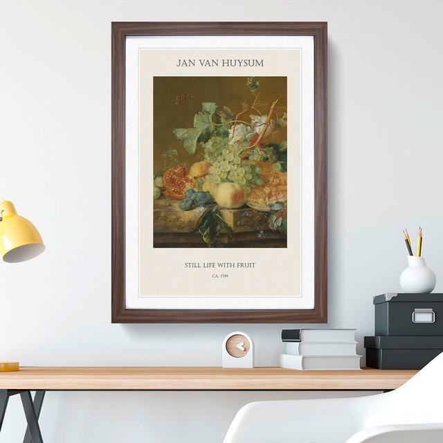 Still Life with Flowers and Fruit Vol.8 by Jan Van Huysum - Picture Frame Graphic Art East Urban Home Frame Option: Walnut Framed, Size: 65cm H x 48cm on Productcaster.