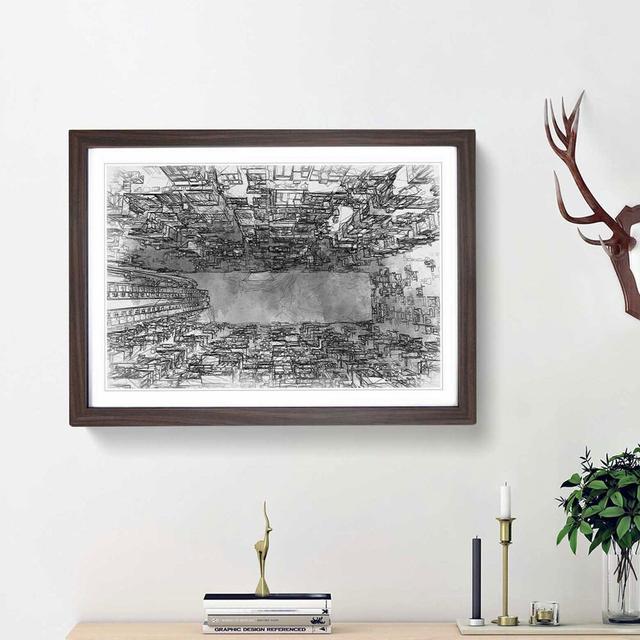 Architecture Sketch Vol.5 in Abstract - Picture Frame Graphic Art Print East Urban Home Size: 62cm H x 87cm W x 2cm D, Frame Option: Walnut Framed on Productcaster.