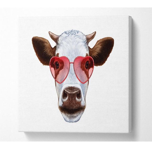 Love Cows - Wrapped Canvas Art Prints ClassicLiving Size: 81.3cm H x 81.3cm W x 10cm D on Productcaster.