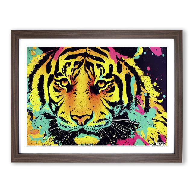 Tiger Splash Vol.3 Abstract - Picture Frame Painting Latitude Vive Size: 46cm H x 64cm W x 2cm D, Frame Colour: Walnut Framed on Productcaster.