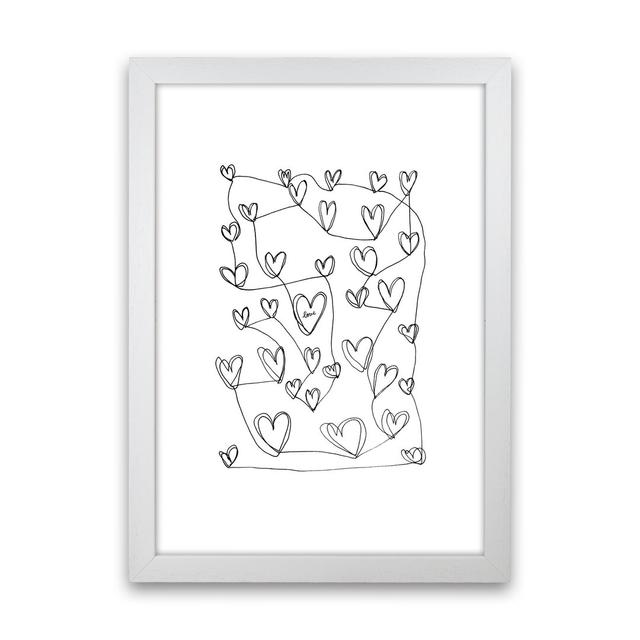 Continuous Hearts by Carissa Tanton - Drawing Print on Paper Ophelia & Co. Frame Option: White Framed, Size: 46cm H x 34cm W x 3cm D on Productcaster.