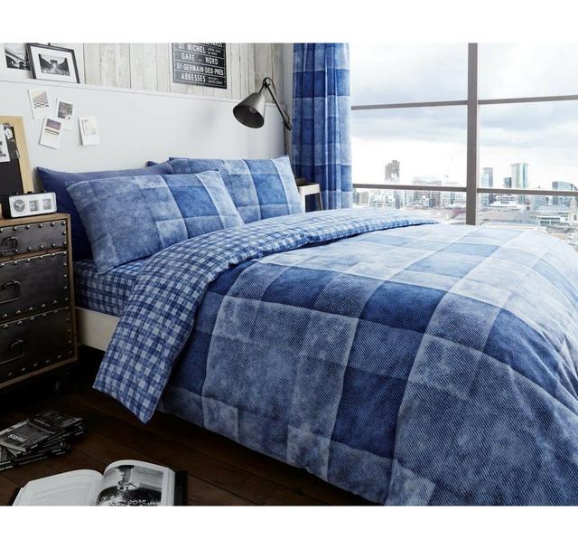 Pinero 144 TC Duvet Cover Set 17 Stories Size: Double - 2 Standard Pillowcases, Colour: Blue on Productcaster.