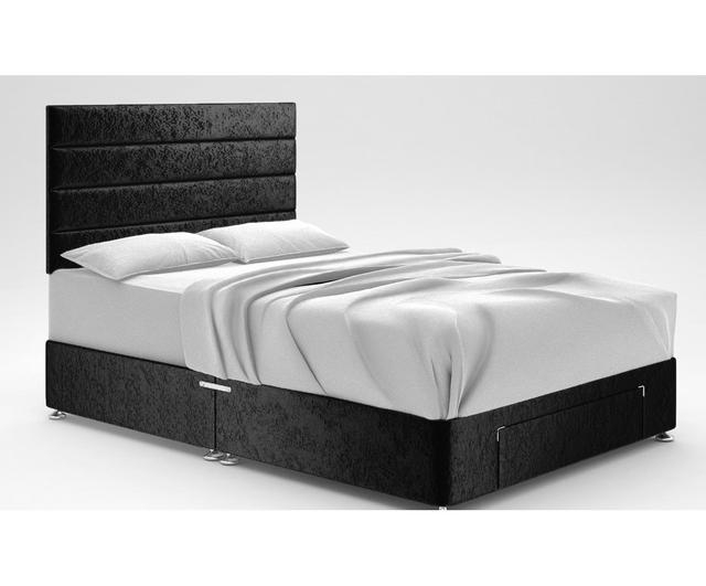 Ikin Divan Bed Base 17 Stories Colour: Black, Storage Type: End Drawer, Size: King (5') on Productcaster.