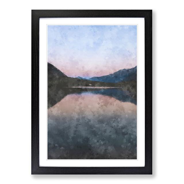 Italian Lake - Picture Frame Graphic Art Print East Urban Home Size: 45cm H x 33cm W x 2cm D, Frame Option: Black Framed on Productcaster.