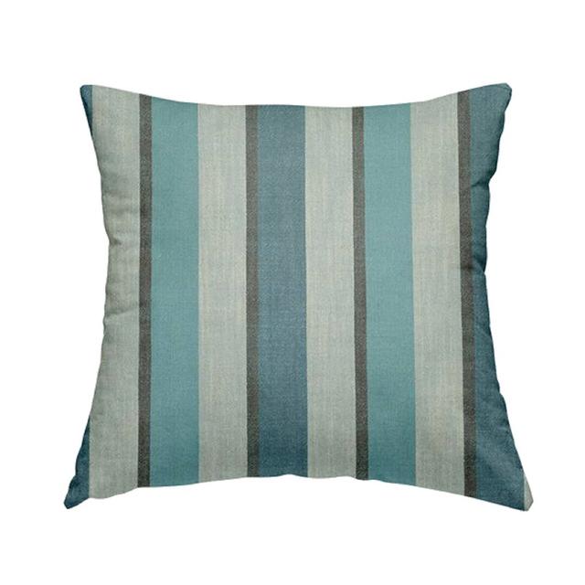 Chenille Fabric Striped Blue Brown Pattern Cushions Piped Finish Handmade To Order Highland Dunes Colour: Navy/Blue on Productcaster.