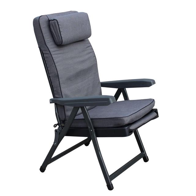 Tamesna Folding Recliner Chair with Cushion Brayden Studio Colour (Fabric): Grey on Productcaster.