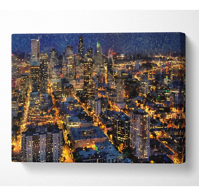 Seattle At Night From The Space Needle - Wrapped Canvas Art Prints Latitude Run Size: 81cm H x 121.9cm W x 10cm D on Productcaster.