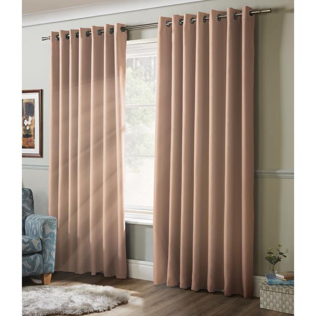 Nashli Room Darkening Eyelet Ring Top Curtains Ebern Designs Curtain Colour: Pink, Panel Size: 168 W x 183 D cm on Productcaster.