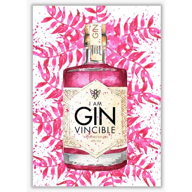 Ginvincible - Print East Urban Home Frame Options: No Frame, Size: 29.7cm H x 21cm W x 4cm D on Productcaster.