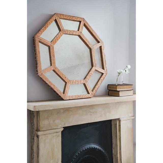 Octagonal Accent Mirror Mercer41 Finish: Copper Leaf Gilded, Size: 80 cm H on Productcaster.