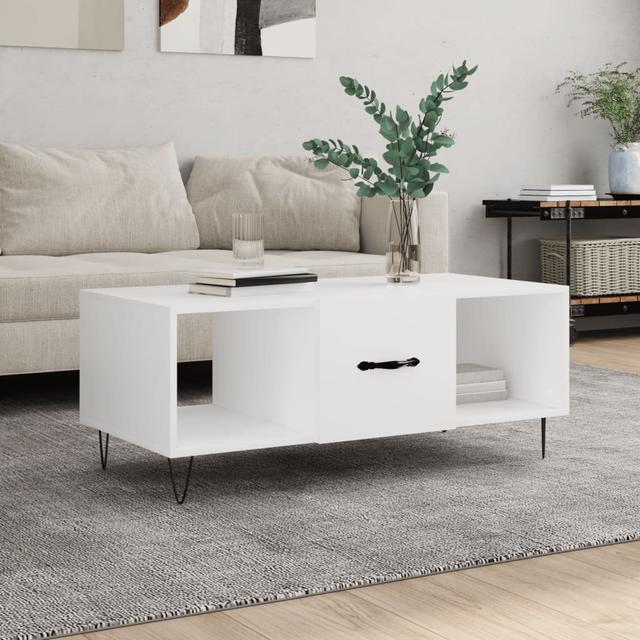 Holmdel 4 Legs Coffee Table with Storage George Oliver Colour: White on Productcaster.