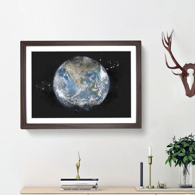 Image of Earth - Picture Frame Graphic Art Print East Urban Home Size: 45cm H x 63cm W x 2cm D, Frame Option: Walnut Framed on Productcaster.