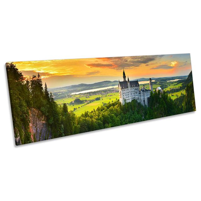 Neuschwanstein Castle Germany - Wrapped Canvas Panoramic Print Alpen Home Size: 45.72cm H x 137.16cm W x 2cm D on Productcaster.