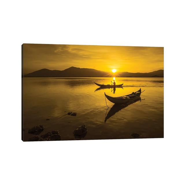 Fishing In Hon Thien Lagoon by Trung Pham - Wrapped Canvas Print Breakwater Bay Size: 30.48cm H x 45.72cm W x 1.905cm D on Productcaster.