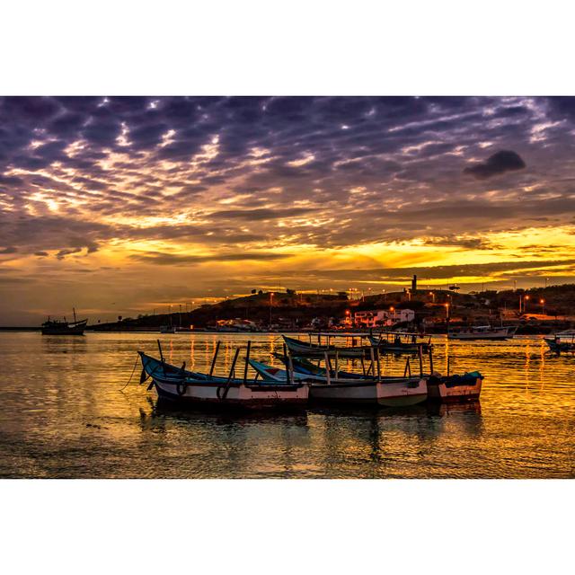 Fishermen Boats - Wrapped Canvas Print Breakwater Bay Size: 61cm H x 91cm W x 3.8cm D on Productcaster.