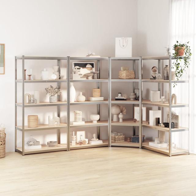 Mathena 39.375cm W Steel Shelving Unit Rebrilliant Finish: Silver on Productcaster.