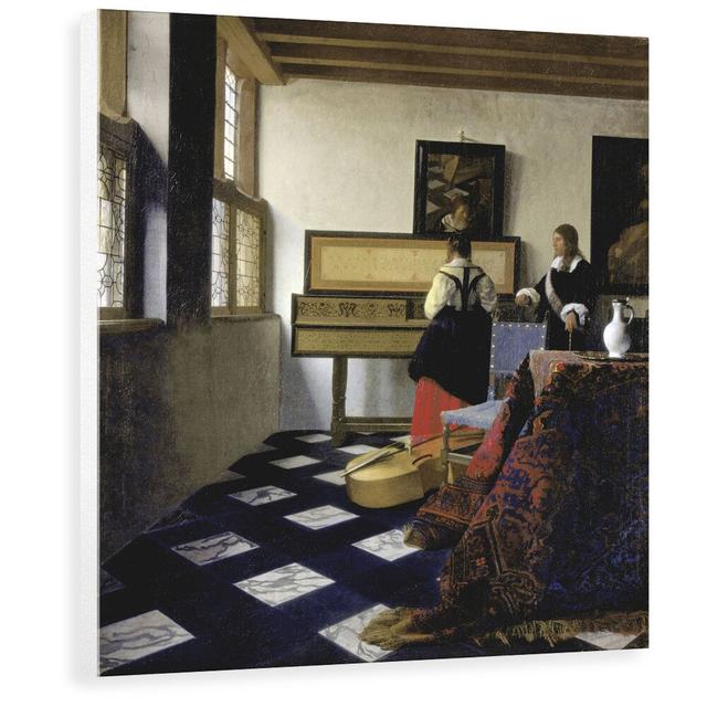 A Lady at the Virginal with a Gentleman (The Music Lesson) by Johannes Vermeer - Painting Print East Urban Home Size: 60 cm H x 52.1 cm W x 3.8 cm D, on Productcaster.