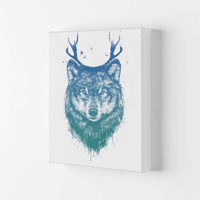 Deer Wolf by Mercedes Lopes Charro - Print East Urban Home Size: 59.4cm H x 42cm W x 4cm D, Frame Options: Wrapped Canvas on Productcaster.