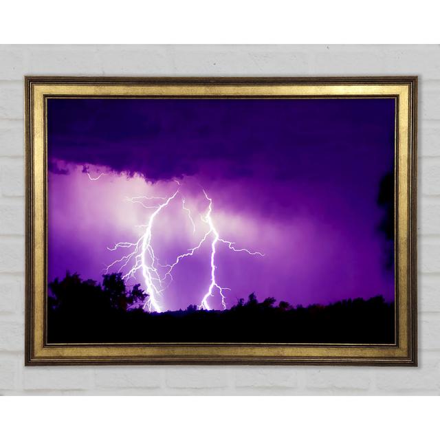 Purple Lightning Hill Tops - Print Brayden Studio Size: 84.1cm H x 118.9cm W x 1.5cm D on Productcaster.