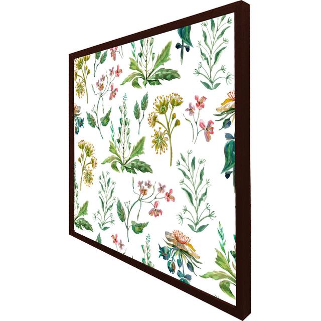 Lawtell Watercolour Leaves & Flowers - Single Picture Frame Art Prints ClassicLiving Size: 76cm H x 76cm W x 4cm D, Frame Colour: Brown Framed on Productcaster.