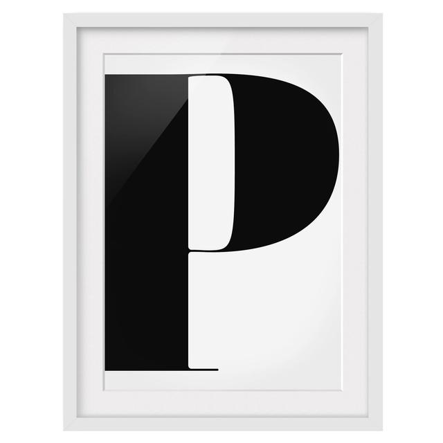 Antiqua Letter P Framed Photographic Print East Urban Home Size: 55 cm H x 40 cm W, Rahmenoptionen: Matt white on Productcaster.