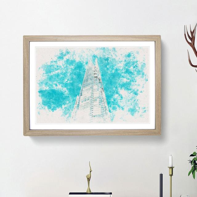 The Shard in London England - Picture Frame Painting Print East Urban Home Size: 62cm H x 87cm W x 2cm D, Frame Option: Oak Framed on Productcaster.