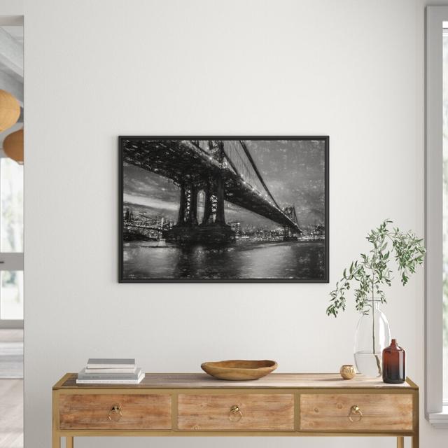 Gerahmtes Wandbild Manhatten Brücke New York Kunst East Urban Home Größe: 70 cm H x 100 cm B on Productcaster.