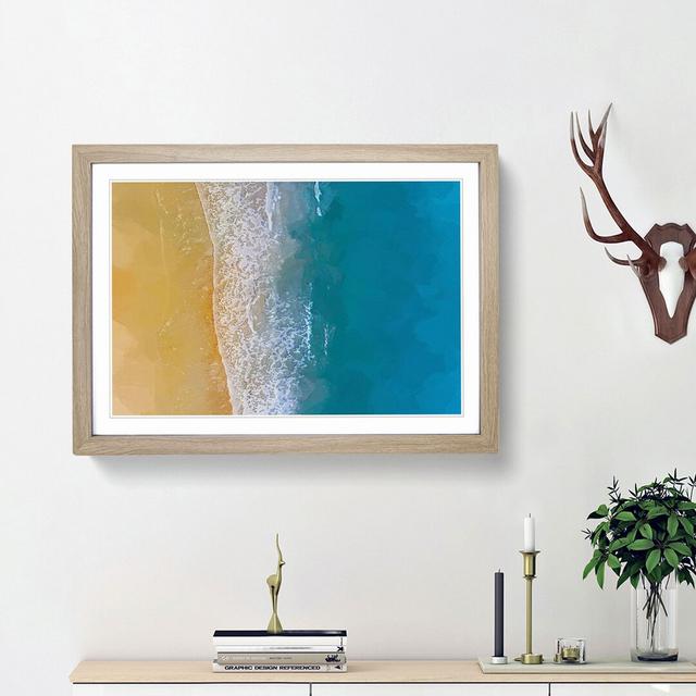 Palm Coast Beach in Florida - Picture Frame Graphic Art Print East Urban Home Frame Option: Oak Framed, Size: 62cm H x 87cm W x 2cm D on Productcaster.