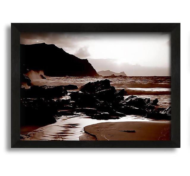 Chocolate Path to the Ocean - Picture Frame Graphic Art on Canvas Highland Dunes Size: 42cm H x 60cm W x 10cm D on Productcaster.