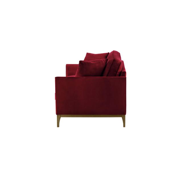 Jaaron Loveseat 17 Stories Leg Colour: Brown, Upholstery Colour: Red, Size: 91cm H x 141cm W x 95cm D on Productcaster.