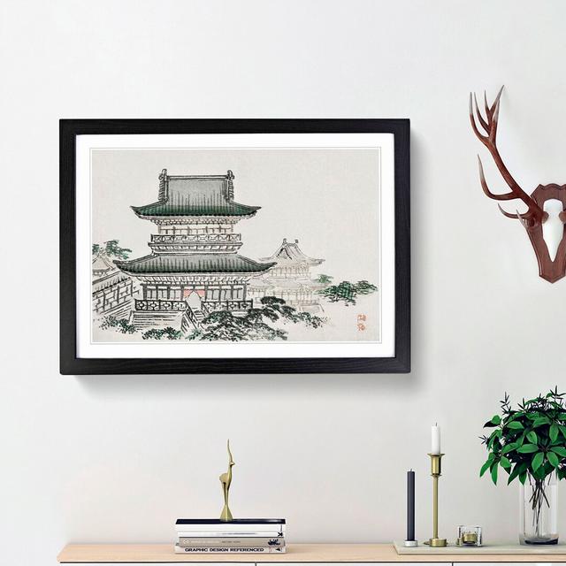 Pagoda by Kono Bairei - Picture Frame Graphic Art Print East Urban Home Frame Option: Black Framed, Size: 36cm H x 48cm W x 2cm D on Productcaster.