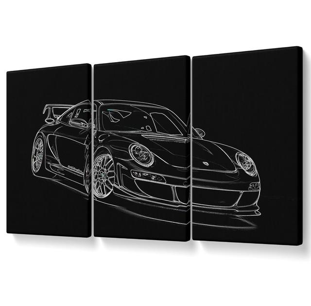 Porsche Gt3 - 3 Piece Wrapped Canvas Graphic Art Williston Forge Size: 121.9cm H x 243.8cm W on Productcaster.