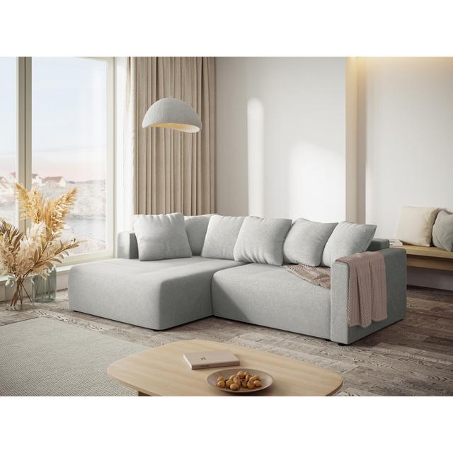 Ecksofa Ironesha mit Bettfunktion Ebern Designs Ausrichtung: Links ausgerichtet, Polsterfarbe: Silberfarben on Productcaster.