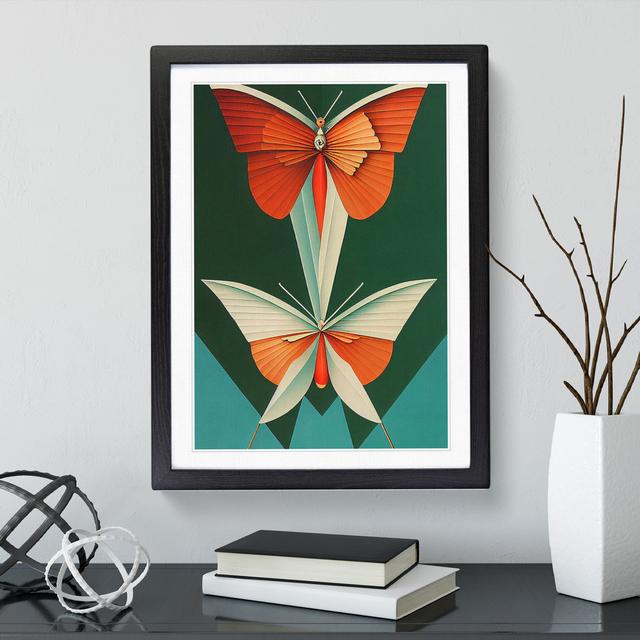 Butterflies In Abstract No.2 - Single Picture Frame Print Brambly Cottage Size: 64cm H x 46cm W x 2cm D, Frame Colour: Black on Productcaster.