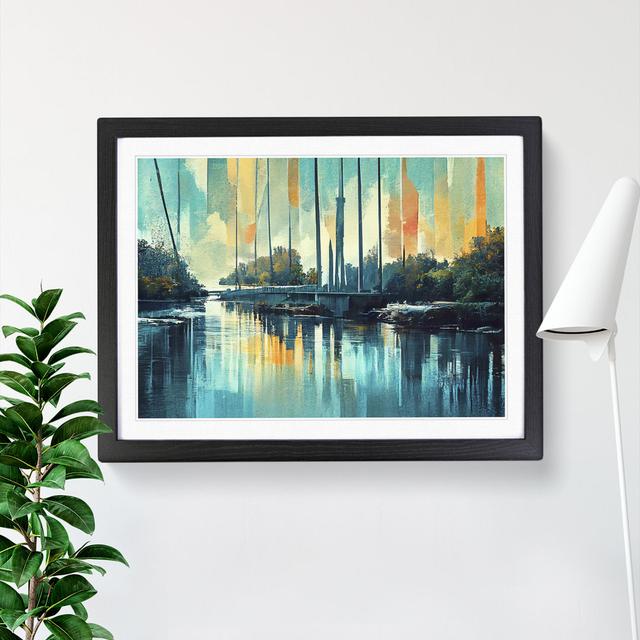 Abstract River Art Vol.1 - Single Picture Frame Painting 17 Stories Frame Colour: Black, Size: 34cm H x 46cm W x 2cm D on Productcaster.