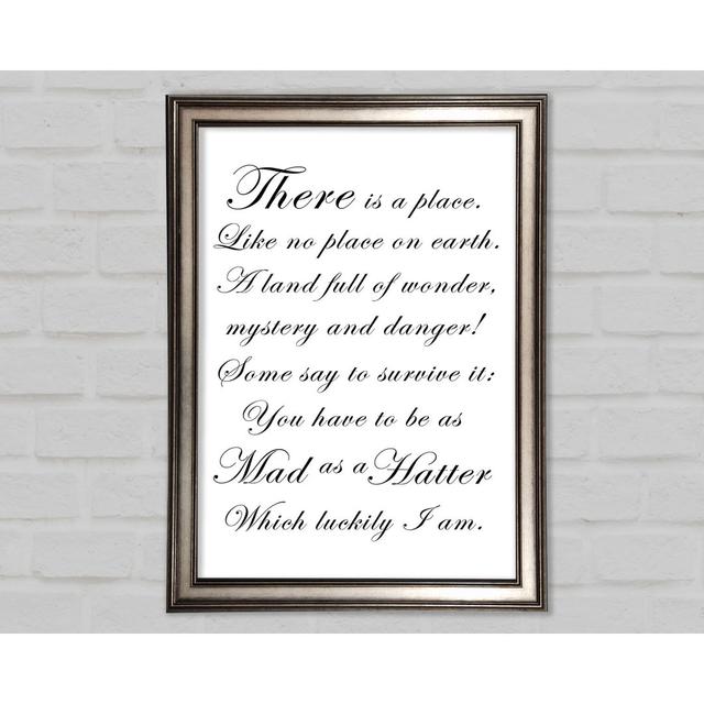 'Alice in Wonderland as Mad as A Hatter' - Unframed Typography Print on Paper East Urban Home Colour: White, Size: 59.7cm H x 42cm W x 1.5cm D, Format on Productcaster.