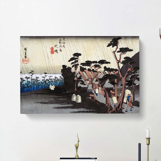 Tiger Rain At Oiso Station by Utagawa Hiroshige - Wrapped Canvas Painting East Urban Home Size: 40cm H x 60cm W x 3cm D on Productcaster.