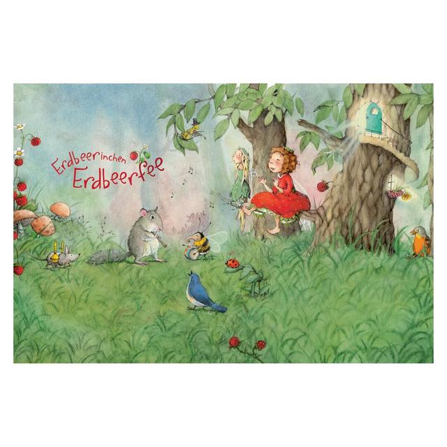 Evie the Strawberry Fairy - Playing Together 2.55m x 3.84m Textured Matte Peel & Stick Wall Mural East Urban Home on Productcaster.