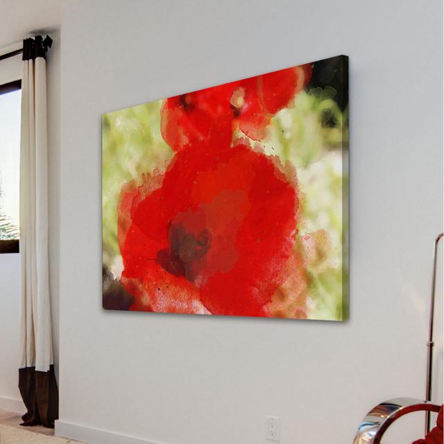 Red Poppy by Irena Orlov - Wrapped Canvas Painting Print East Urban Home Size: 41 cm H x 61 cm W x 4cm D on Productcaster.